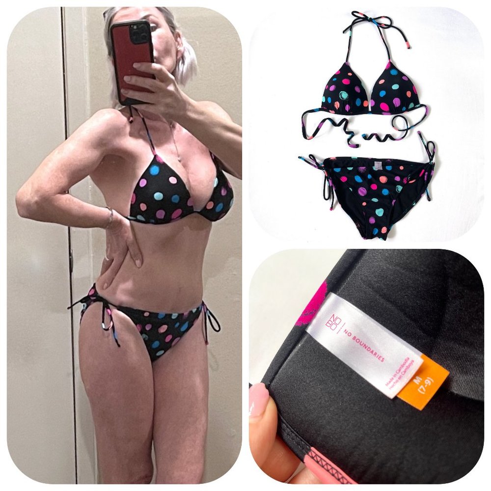 New No Boundaries Polka Dot push up 2 pc Swimsuit
